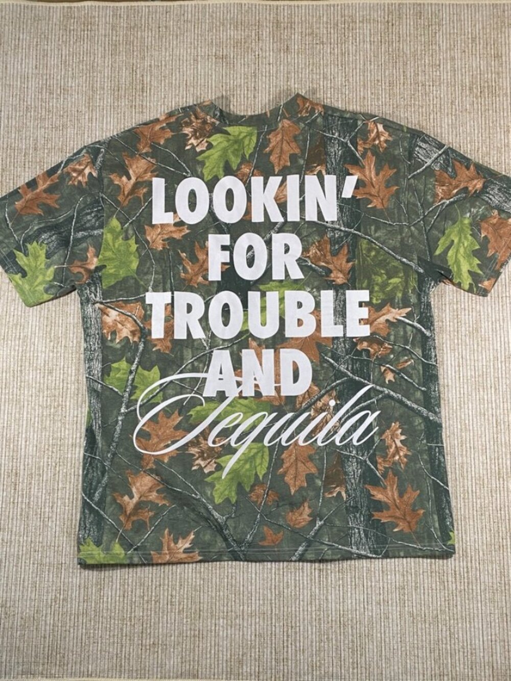 Old West Supply Lookin' For Trouble And Tequila Camo Graphic Tee Men's XL